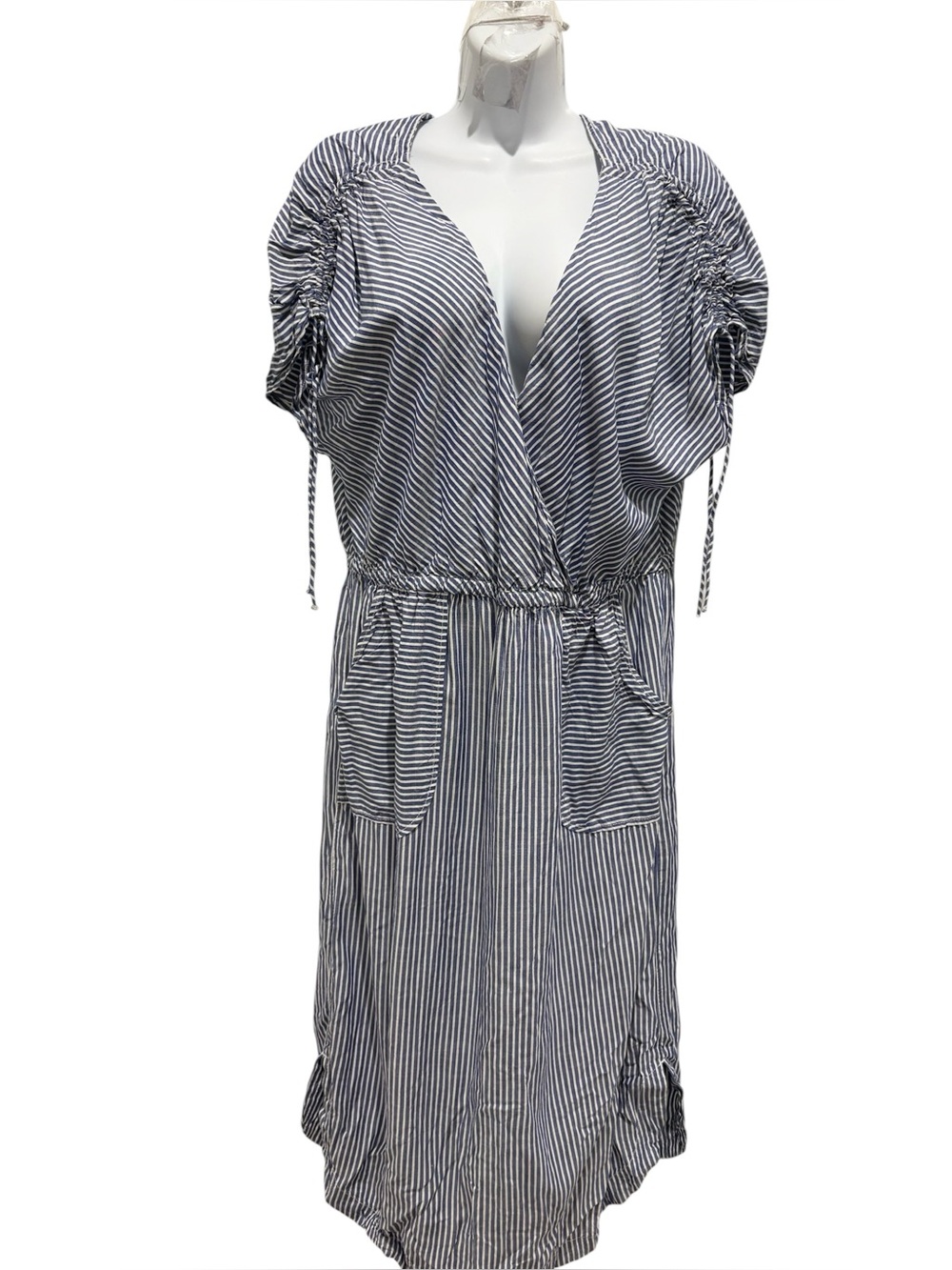 PEYTON & PARKER Women’s Striped Short Sleeve Dress with Pockets Size Large